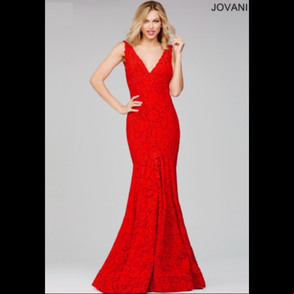 Jovani Red Lace Dress